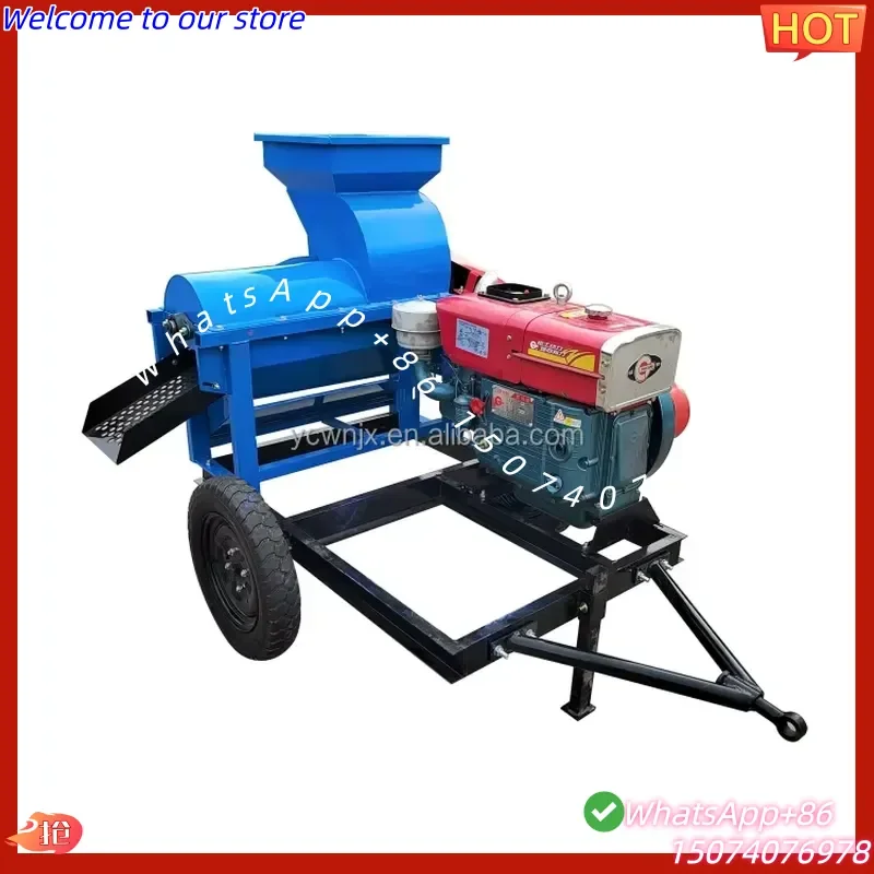 2026 Maize Thresher with Engine Machine Corn Shellers Maize Corn Sheller with Tyres
