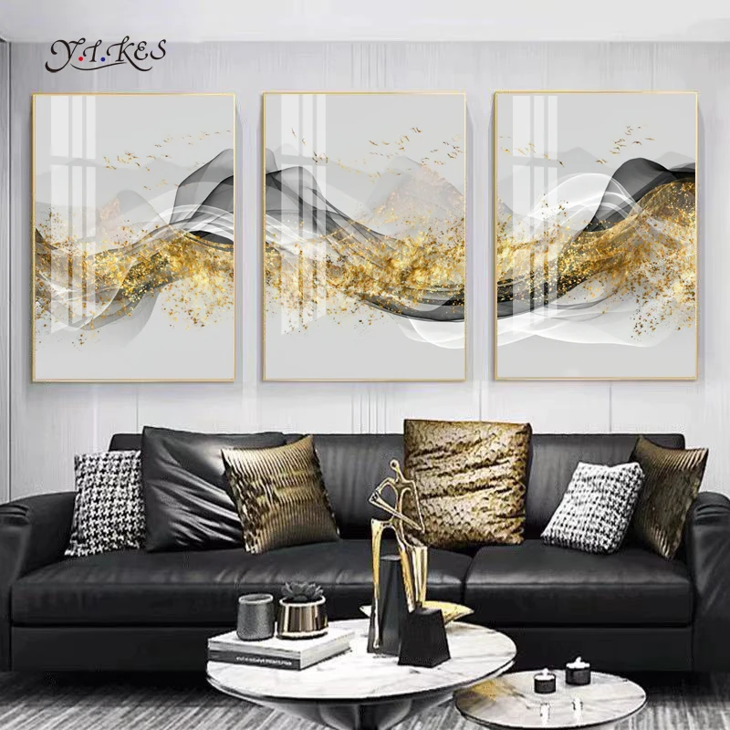 Atmospheric Luxury Gold Foil Abstract Wall Art Print Canvas Painting Decorative Posters Mural Poster Home Decorations Picture