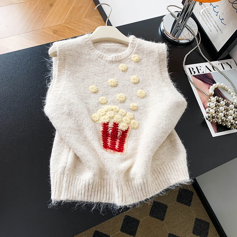 

Мягкий уютный вязаный жилет, женский круглый многослойный топ, осенний сезон, универсальный свитер, рекомендации, очень взрывная кукуруза...