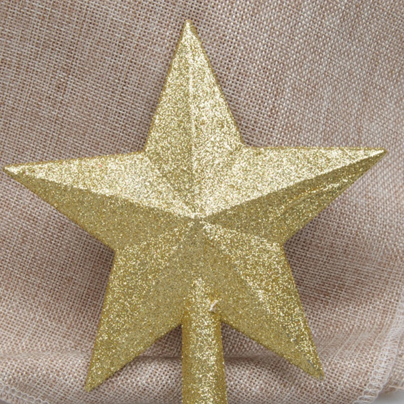 15/20cm 3D Sticky Gold Powder Christmas Tree Top Star Gold Silver Five Pointed Star Accessories Crafts Indoor Home Decoration