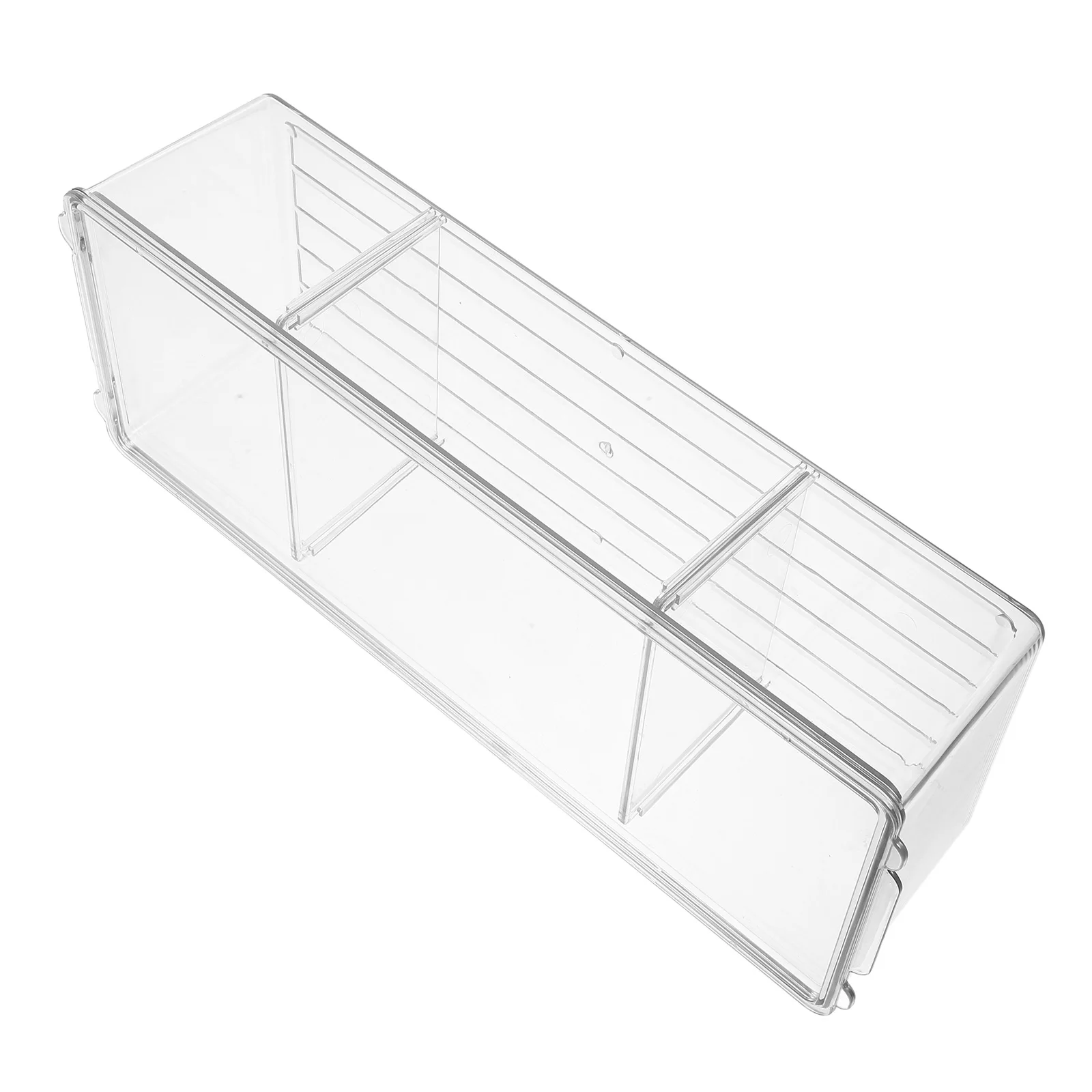 

Plastic Storage Box 3-section Large Capacity Transparent PET Desktop Organizer Removable Medicine Case Multi-compartment