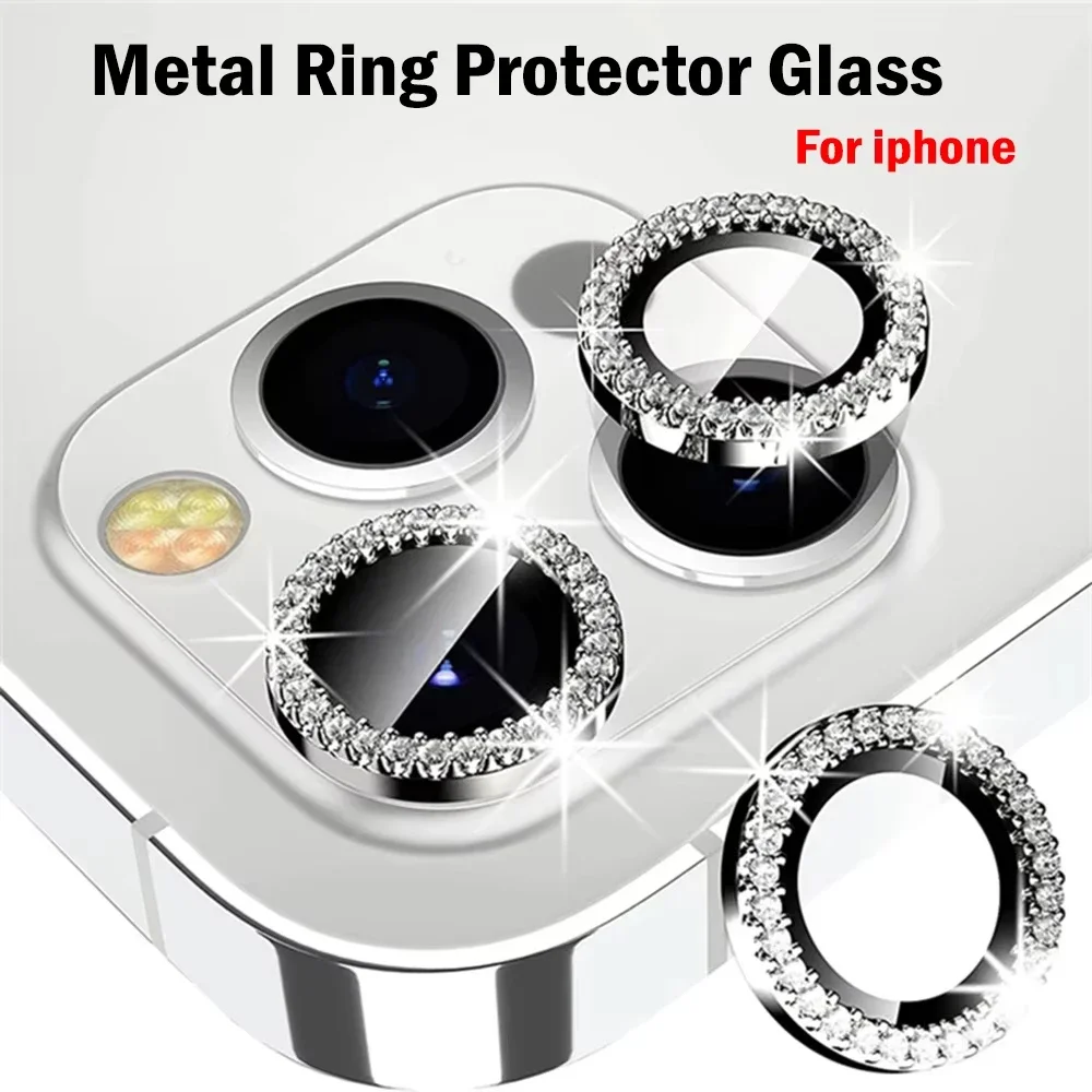 Glitter Diamond Rhinestone Camera Lens Protector for iPhone 17 Air 16 16Pro 15 14 Pro Max Plus 13 12 Mini 11 16Pro 13Pro 12Pro