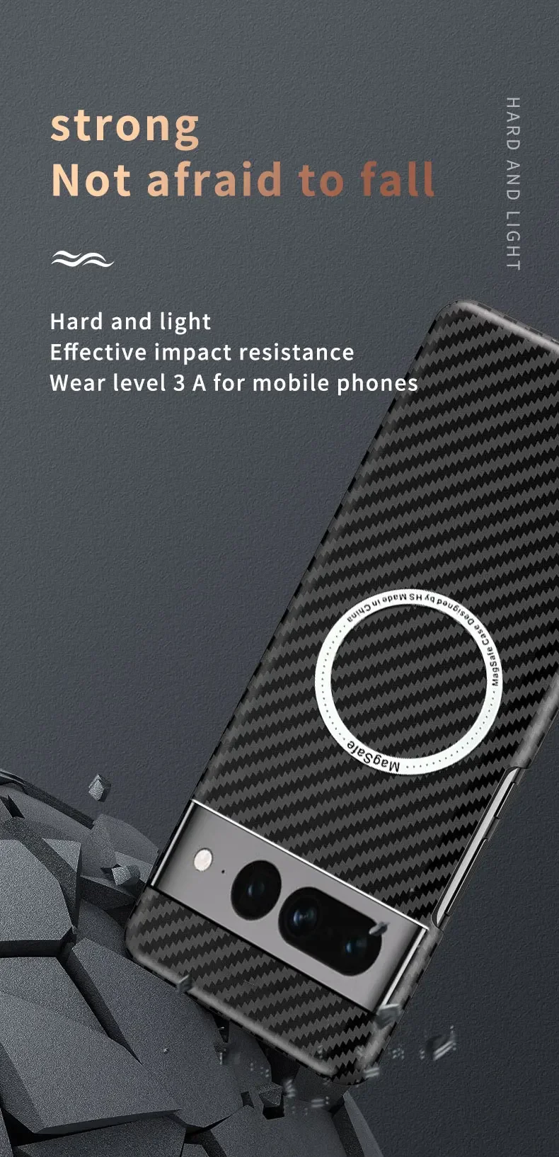 2023New Luxury Carbon Fiber Texture Pattern Magnetic Ultra Slim Case For Google Pixel 7 Pro Matte MagSafe Ring Armor Cover Coque