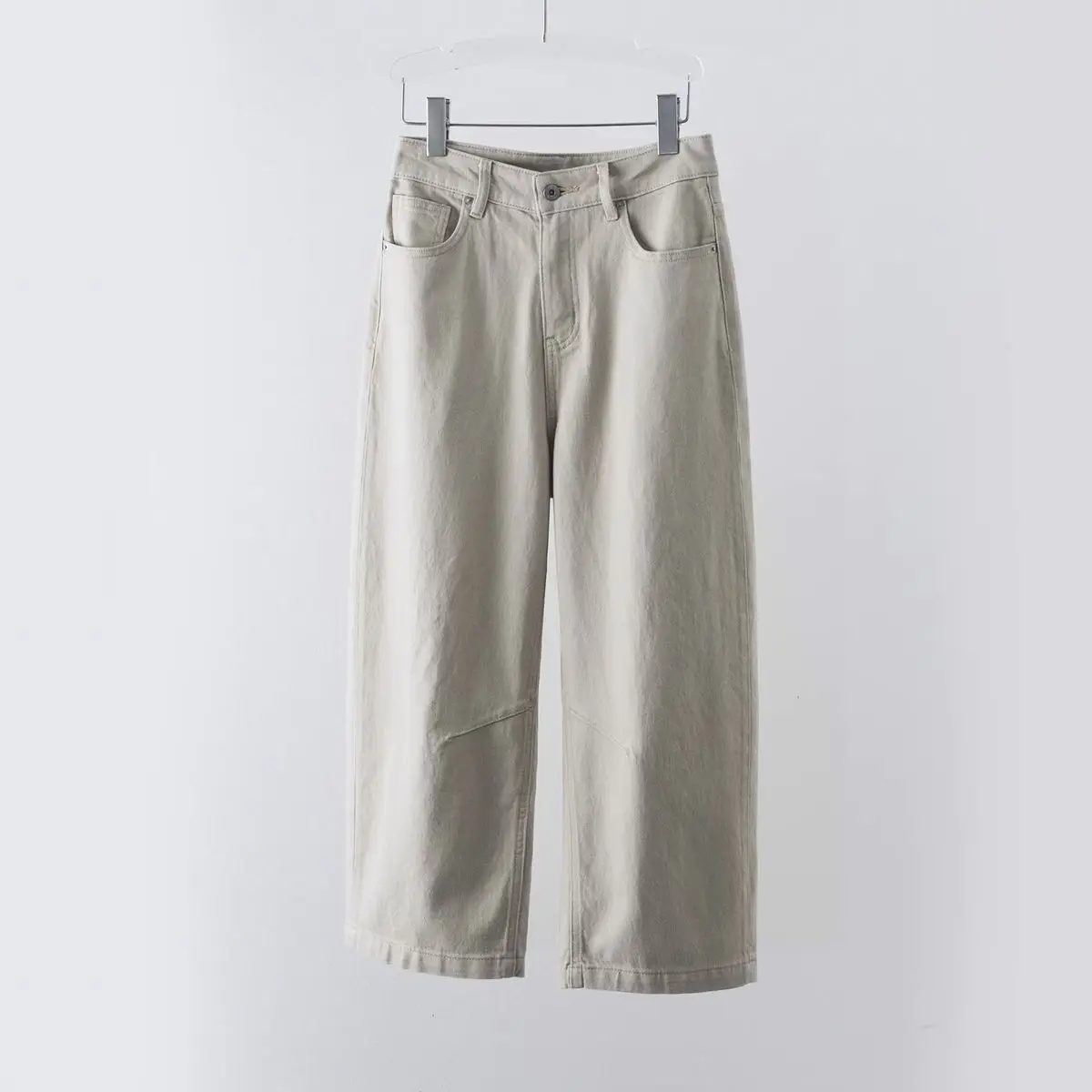 

Dave&di Commuting Slimming Three-dimensional Cut Nine Point Small Curved Knife Narrow Version Wide Leg Straight Leg Pants
