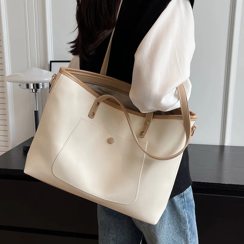 Tote Bag Foreign Feeling Large Capacity Messenger Soft Bag Women's Autumn and Winter 2024 New Niche Commuter Shoulder Bag