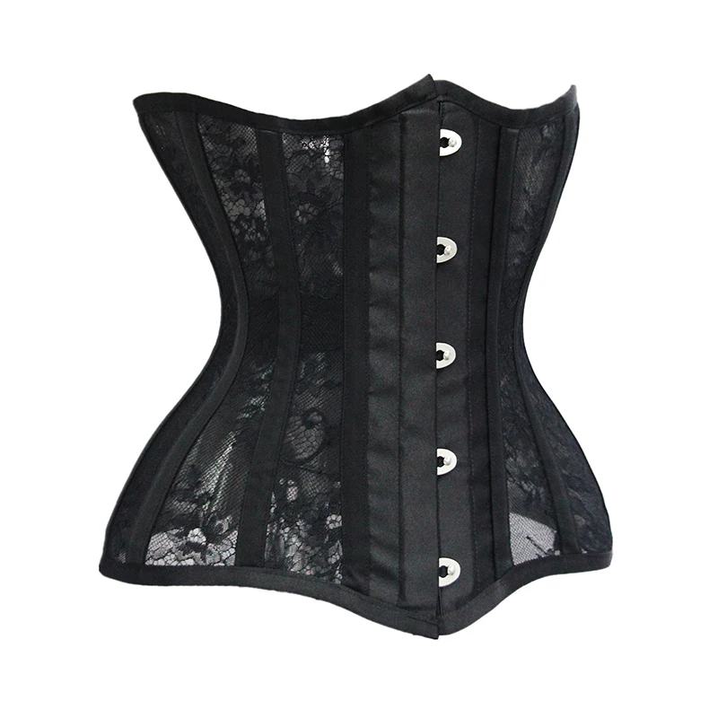 Burvogue Summer Thin Waist Trainer Corset Slim Shaping Bustiers and Corsets Mesh Tummy Control Body Shaper14 Steel Boned Cincher