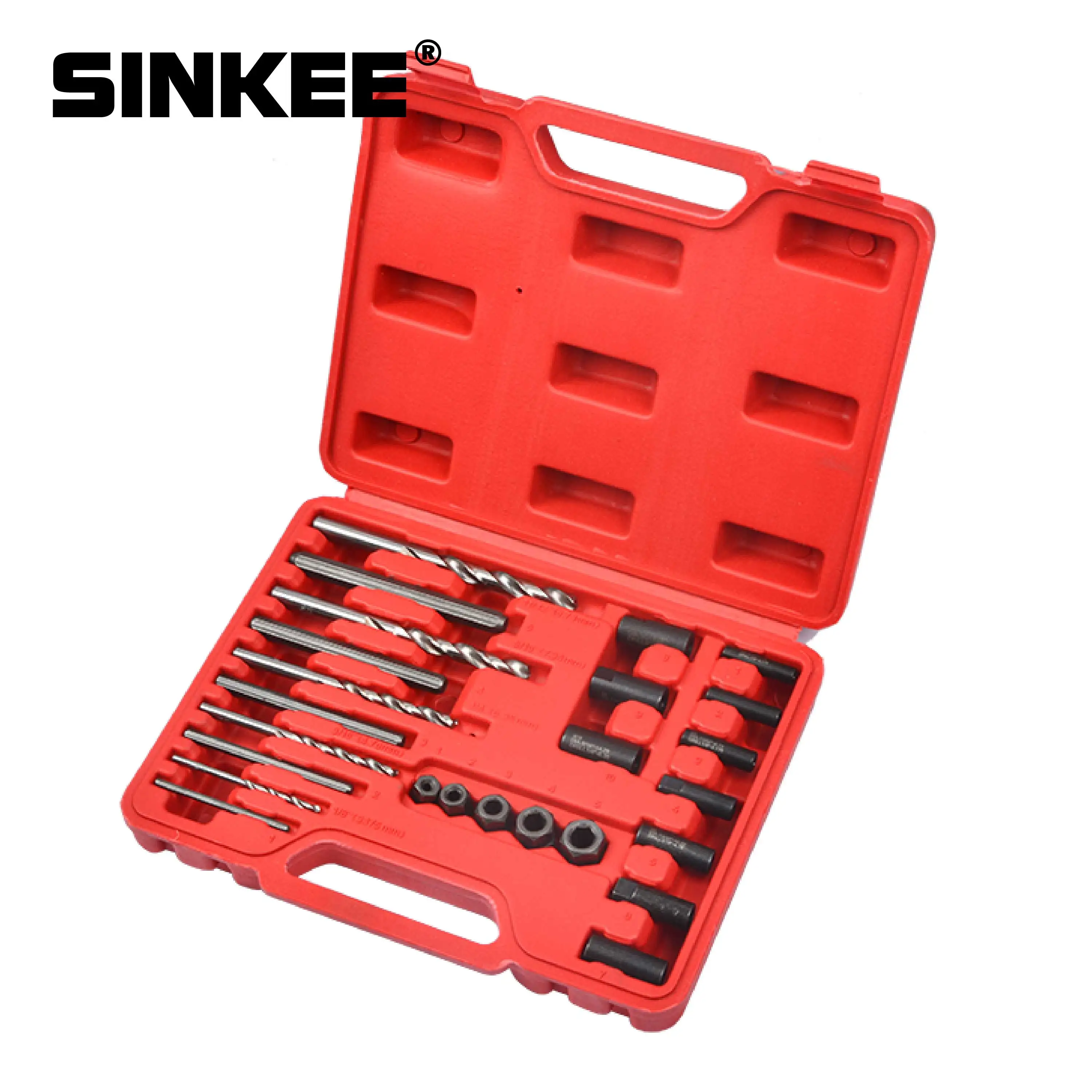 

Screw Extractor Drill Guide Set Remove Broken Screw Bolts Fastners Easy Out 25 pcs