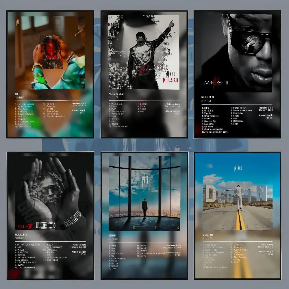 F-Famous Rapper N-Ninho Poster Aesthetic Wall Art Print for Living Room Bedroom Study Office Café Home Decor Stylish Gift