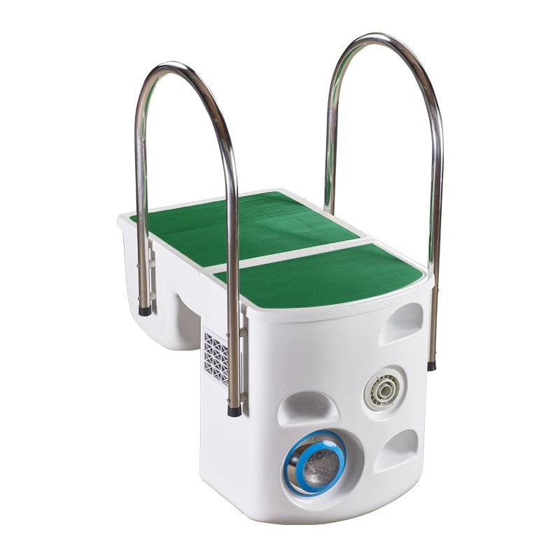 Pipeless  Pool Filter Wall-Mounted Filter with Ladder for Swimming Pool Portable  Filter with LED Light