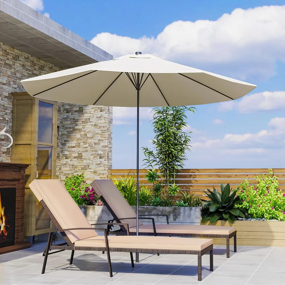 8512 Pieces, Chaise Thickened Cushion, PE Rattan Steel Frame Pool Lounge Chair Set for Patio Backyard Porch Garden Poolside