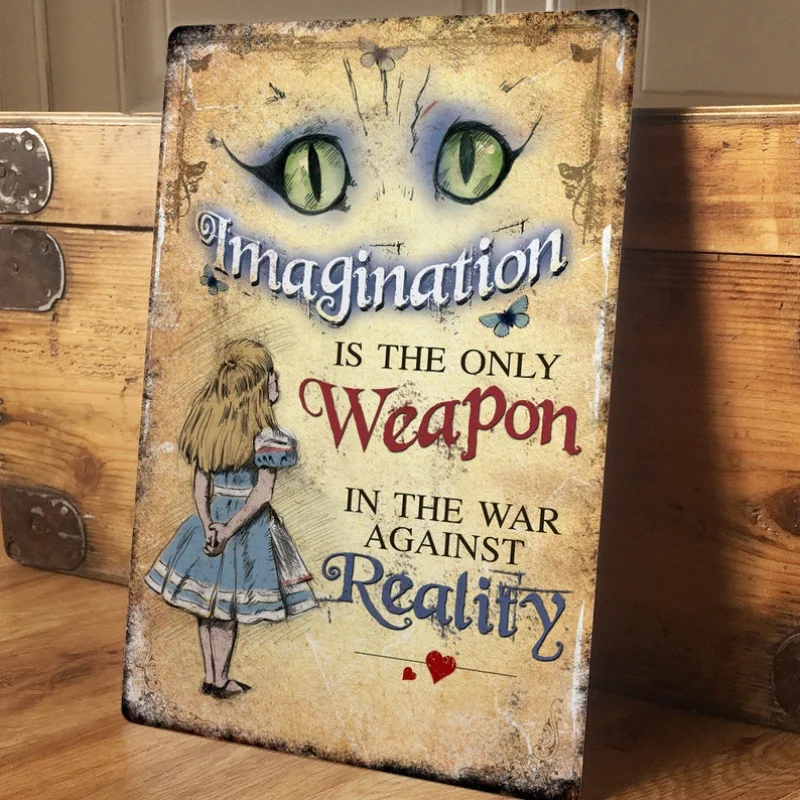 Alice in Wonderland Chesapeake Vintage Metal Wall Sign - 8X12 Inch A4 Aluminum Sign for Indoor and Outdoor Decoration