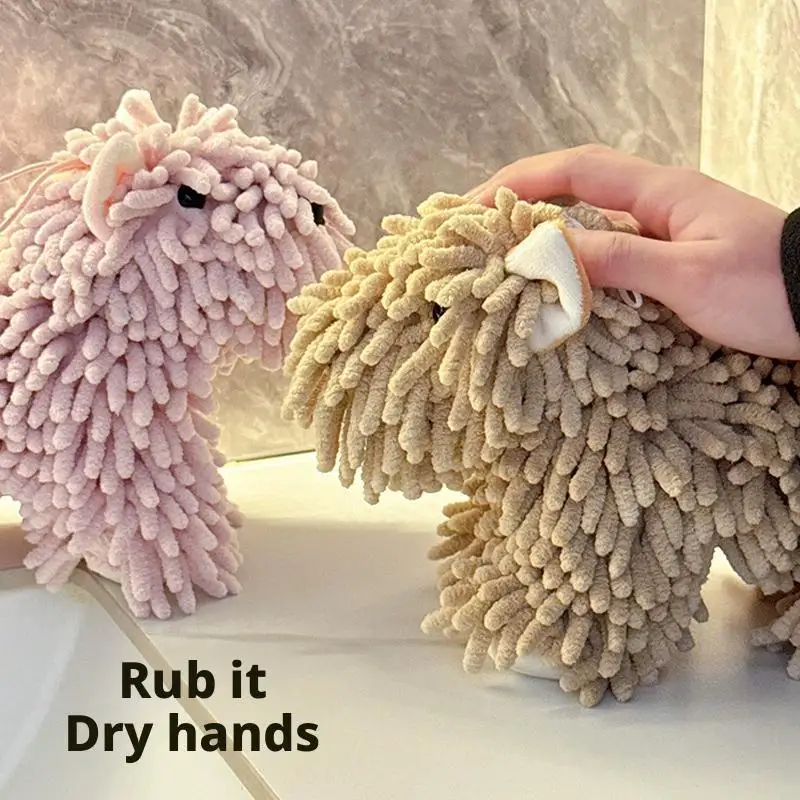 منشفة يد من الشنيل للكلاب مع حلقات تعليق، مناشف من الألياف الدقيقة الناعمة الماصة سريعة الجفاف للحمام المطبخ