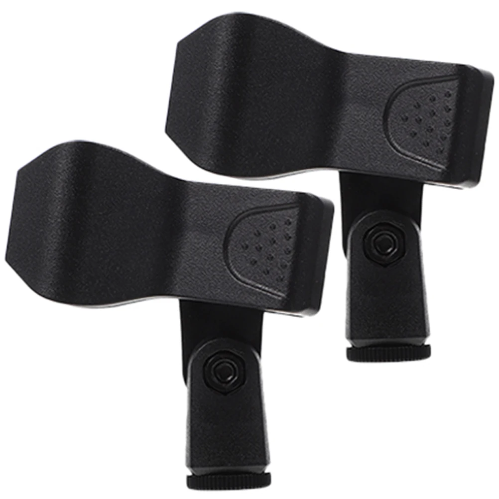 

2Pcs Plastic Microphone Clips Adjustable Angle Holder Portable Lightweight Reusable Clip Accessories Mic Reliable