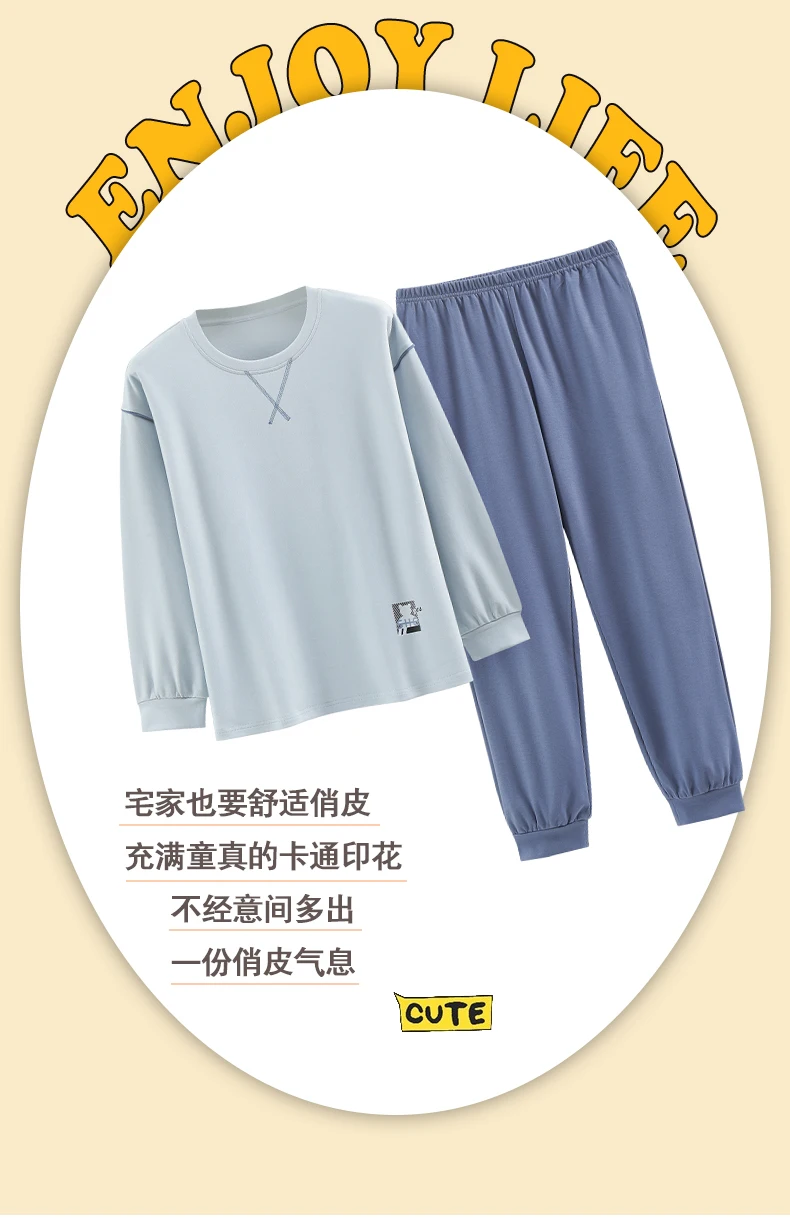 بيجامة من القطن الخالص للخريف والشتاء للنساء، سراويل طويلة بأكمام طويلة، ملابس منزلية بسيطة للنساء، يمكن ارتداؤها في الخارج