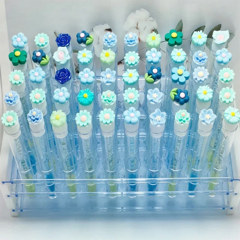 Flower Tube Wimpernbürsten-Set, wiederverwendbare Mascara-Bürste mit Kristallflasche, staubdichte Aufbewahrungsröhrchen für Wimpern- und Augenbrauenbürsten zum Aufbewahren von Make-up – Detail 7