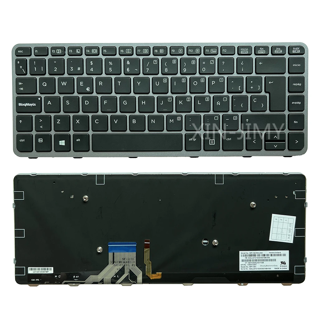 

1040 G1 Spanish Backlit Keyboard For HP EliteBook Folio 1040 G1 1040 G2 739563-001 739563001 MP-13A1 Black laptop SP/LA