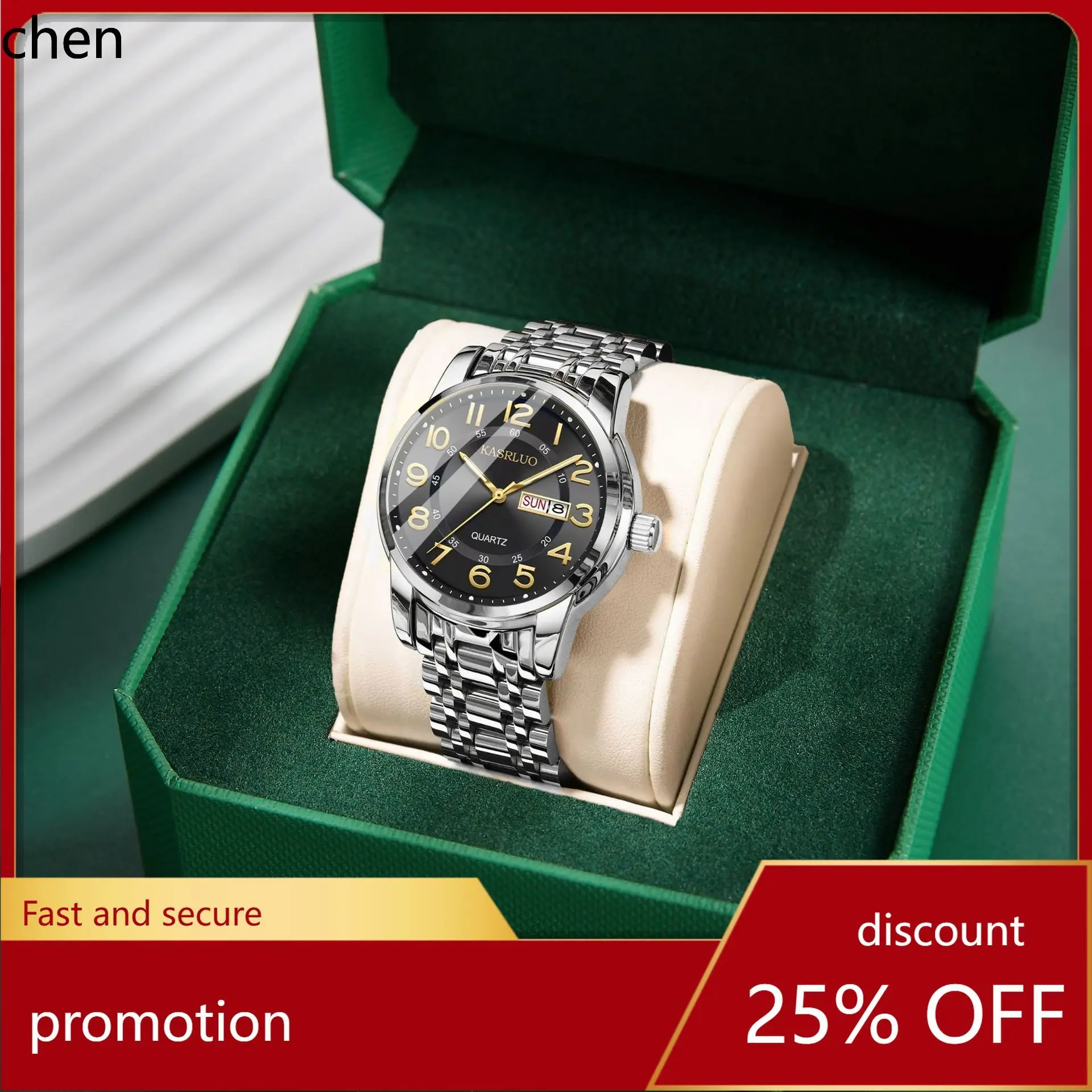 

YFY men's watch - dual calendar, fashionable casual business, minimalist quartz watch