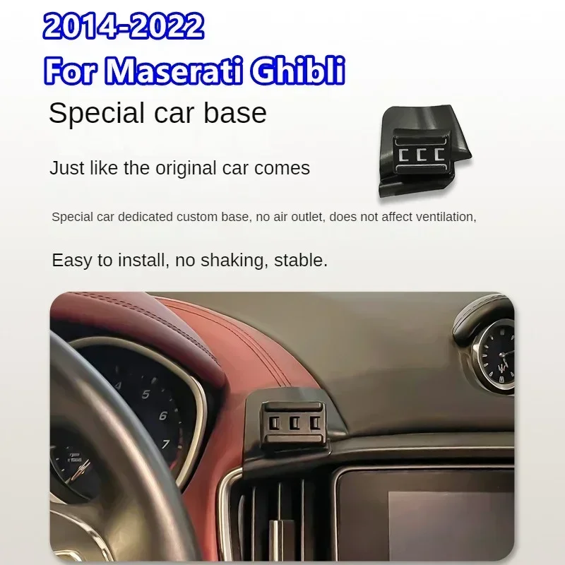 

2014-2022 For Maserati Ghibli Phone Holder Wireless Charger Car Mount Navigation Bracket GPS Support