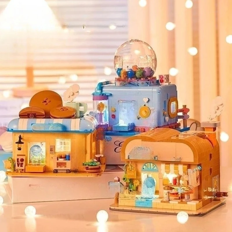 

Small particle assembly house cartoon model children's toy gift