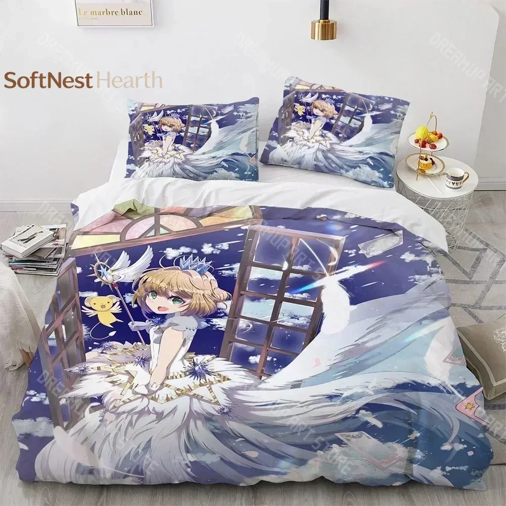 2026 3D Print Cardcaptor Sakura Bedding Set Duvet Cover Bedroom Comforter Single Twin King Size Quilt Cover Home Textile