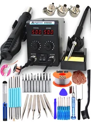 750W 8586D Soldering Station 2 IN 1 Hot Air Gun LCD Dual Digital Display Electric Soldering Iron SMD Welding Rework Station