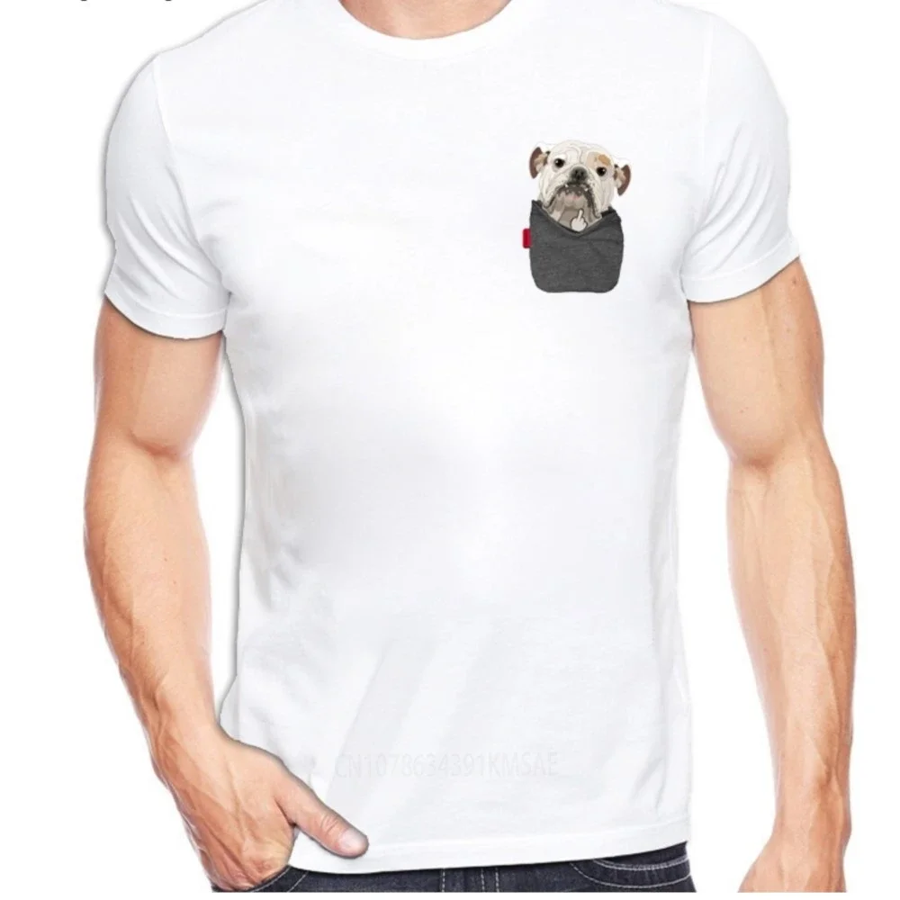 Pet French Bulldog Pug Dog Print T-Shirt Funny Pocket T-Shirts Men Women Short Sleeve Rock T Shirt Cute Animal T Shirt