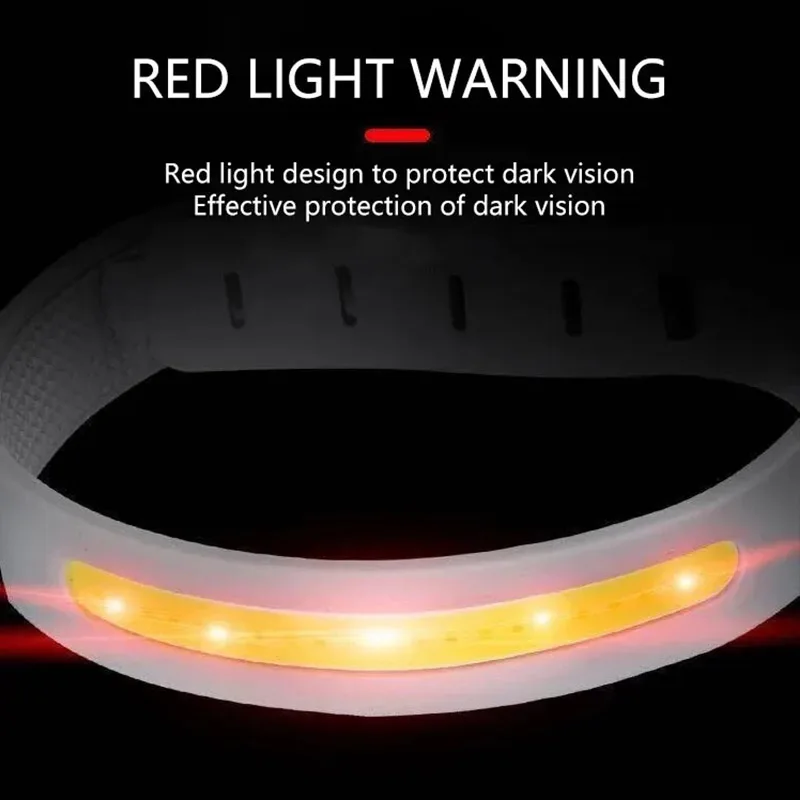 COB LED Armband Light 350mAh Night Running Cycling Warning Arm Leg Wristband Light Rechargeable Wrist Bracelet Flashing Light