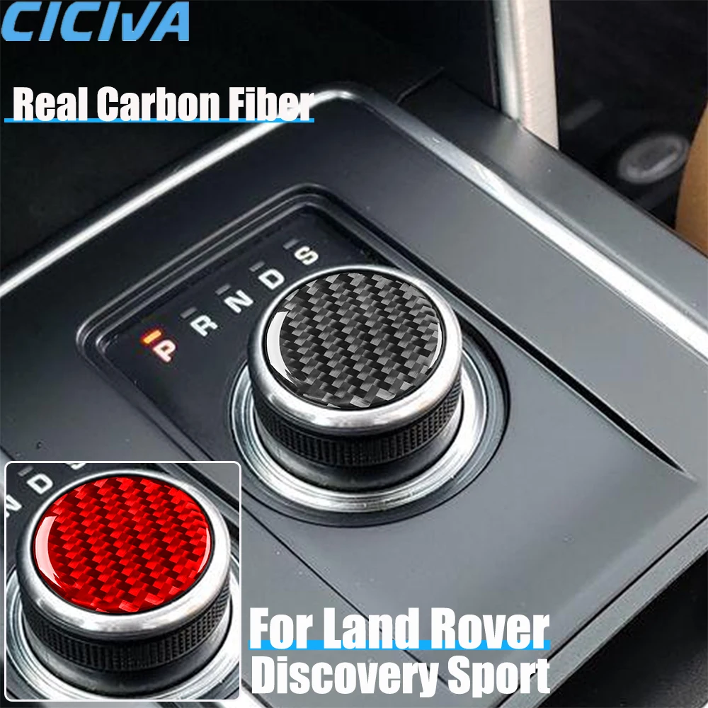 

Real Carbon Fiber Car Accessories Center Gear Knob Panel Trim Cover Soft Sticker For Land Rover Discovery Sport L550 2015-2019