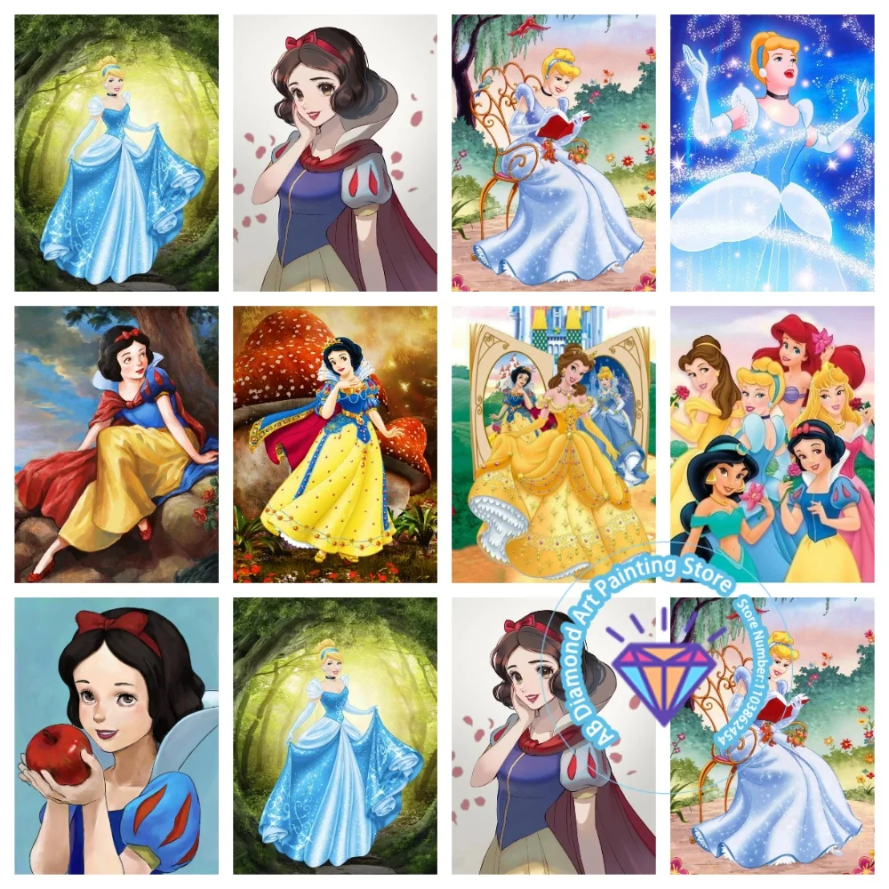 

Snow White Cinderella AB Diamond Painting Kit Square Round Diamond 5D DIY Mosaic Handmade Art Adult Exquisite Gift Home Decor