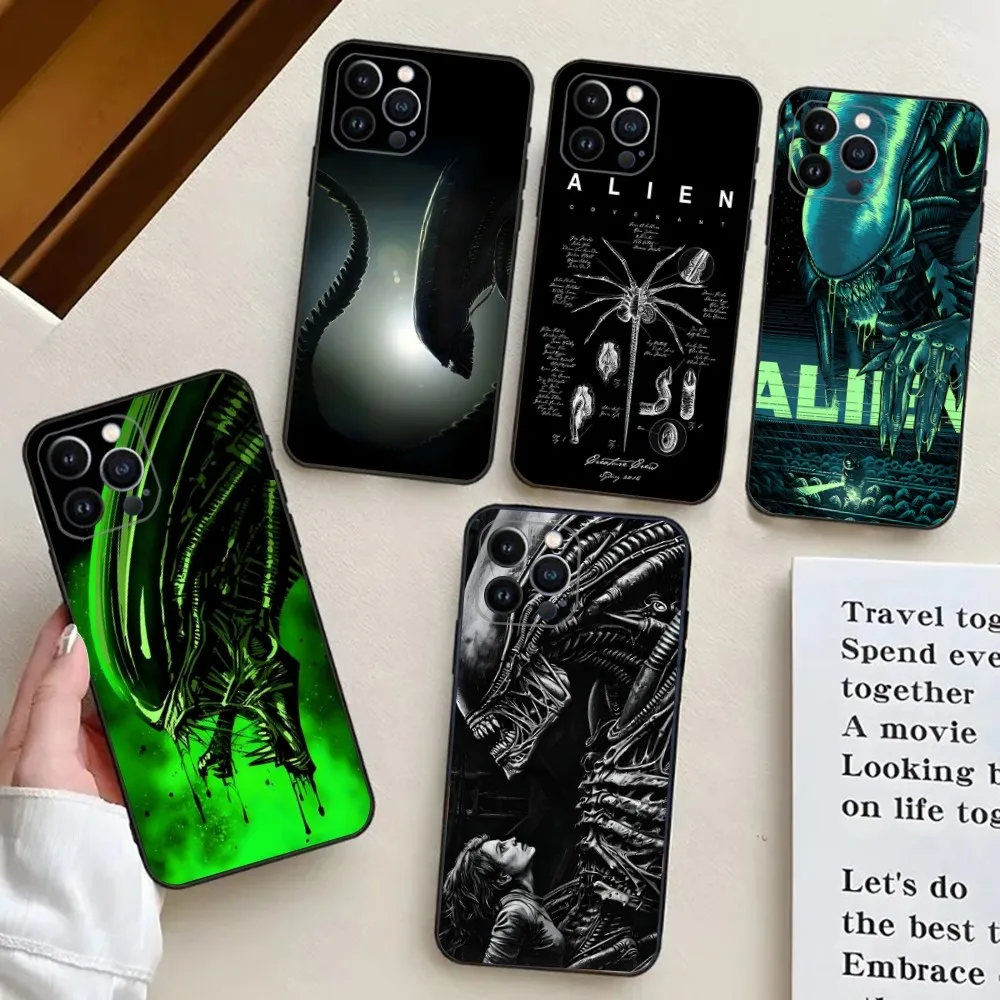 Movie Alien Xenomorph  Phone Case For iPhone 15,14,13,12,11,Plus,Pro Max,XS,X,XR,SE,Mini,8,7 Soft Silicone Cover