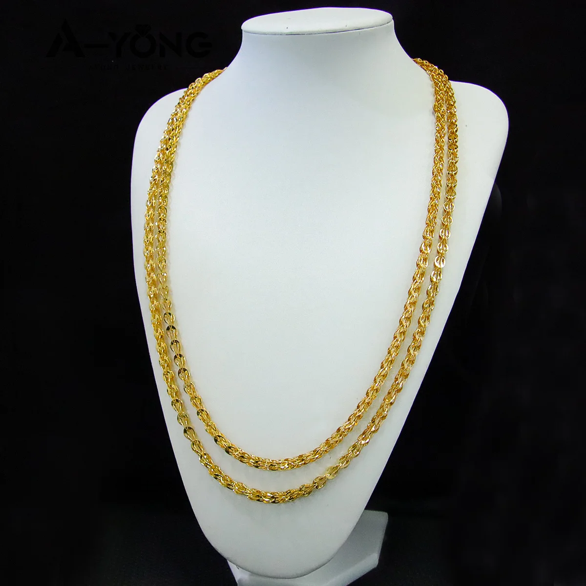 Luxury Arabic Long Necklace 21k Gold Plated 80cm 160cm Italian Vintage Chains Dubai Muslim Women Wedding Party Jewelry Gifts