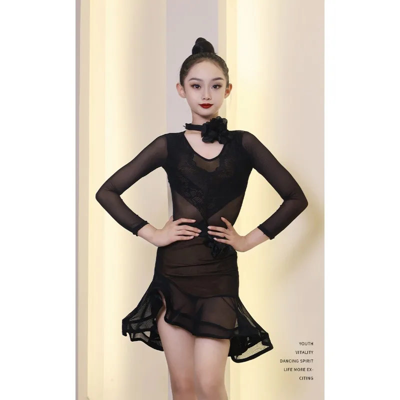 Customized Latin Dance Skirt Girls' Practice Outfit Performance Costumes Suit Set Ballroom Dance Competition Dresses for Women
