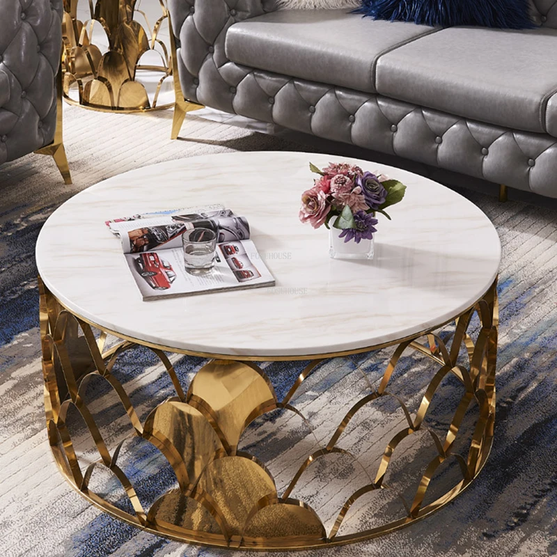 Nordic Light Luxury Metal Coffee Tables Home Furniture Living Room Designer Fish Scale Side Table Bedroom Creative Bedside Table