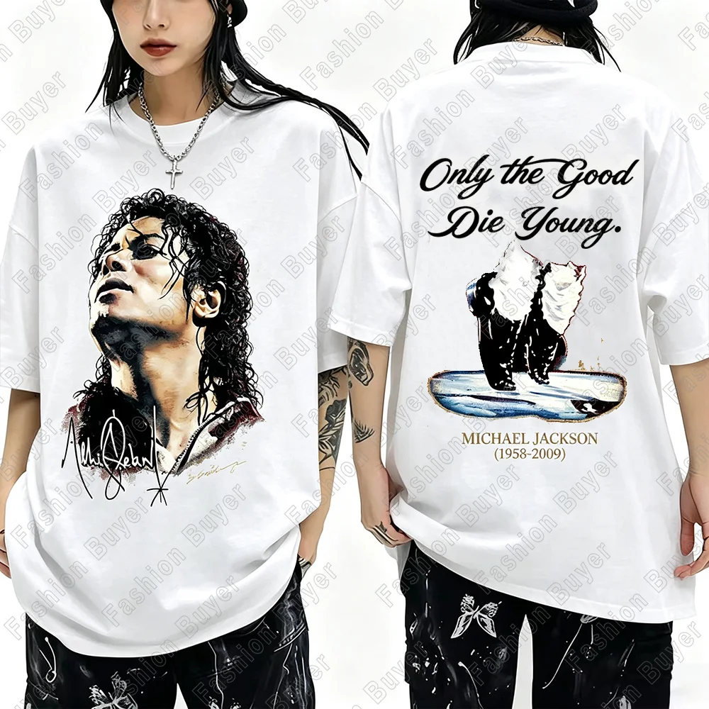 Michael Jackson Modern Redesign T-shirt Men and Women Summer Cotton Y2K Clothing Fashion Round Neck Short Sleeved Tee Fan Gifts