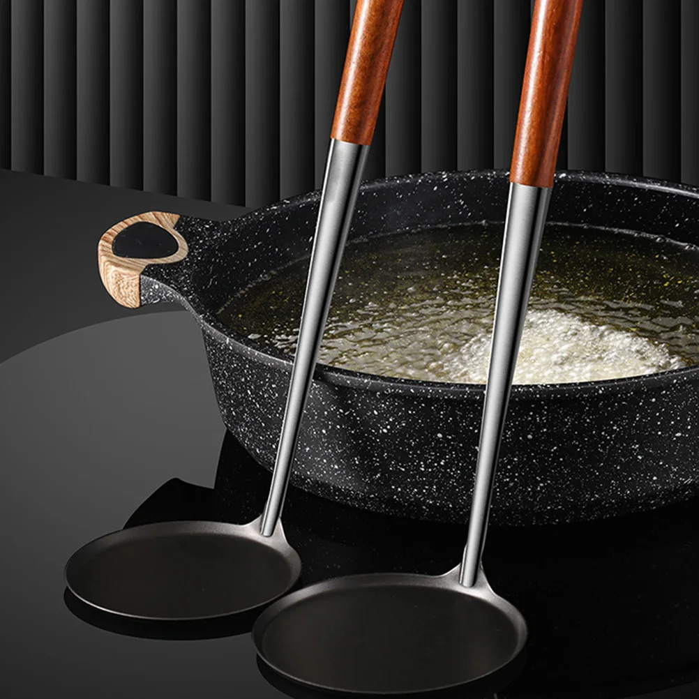 

Stainless Steel Frying Spoon Pancake Wooden H Tool Scoop Funnel Cake Maker Kitchen Utensil Lightweight Practical Home