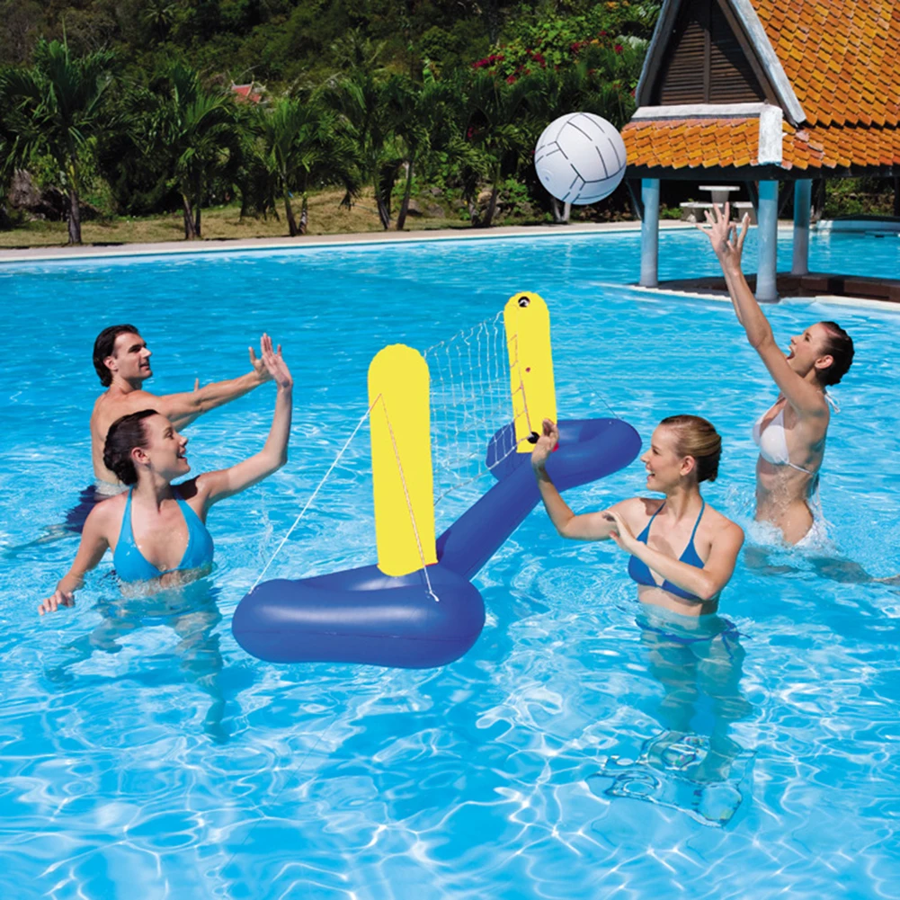 

ZK30 Inflatable Water Net Mattress Parent Child Volleyball Basketball Ball Water Net Mattress Sports Games Circle Float Beach