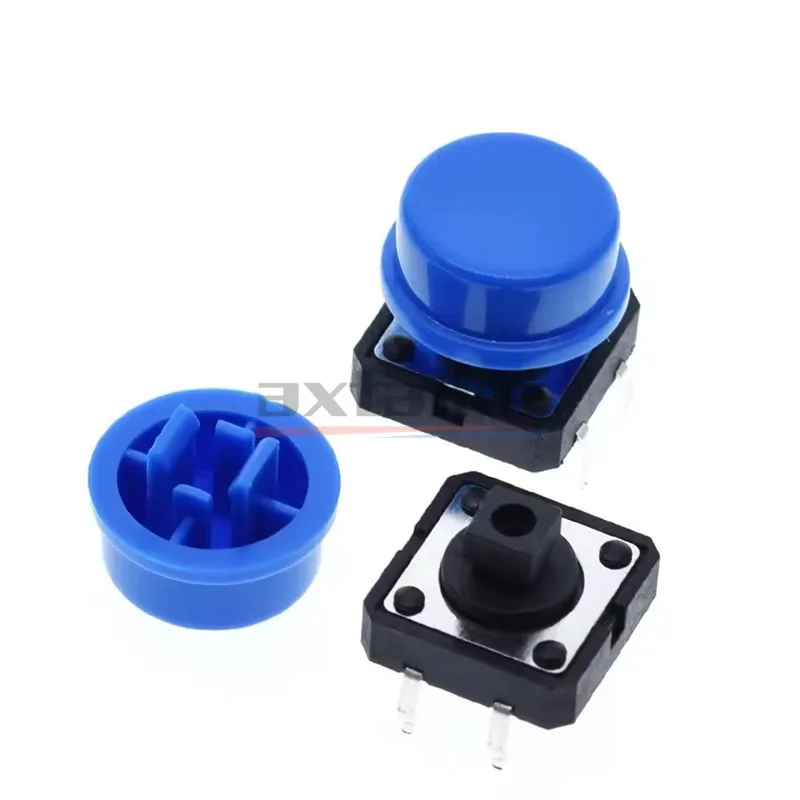25PCS Tactile Push Button Switch Momentary 12*12*7.3MM Micro Switch Button Circular Cap Kit (5 Colors) for R3 Board Switchs Kit