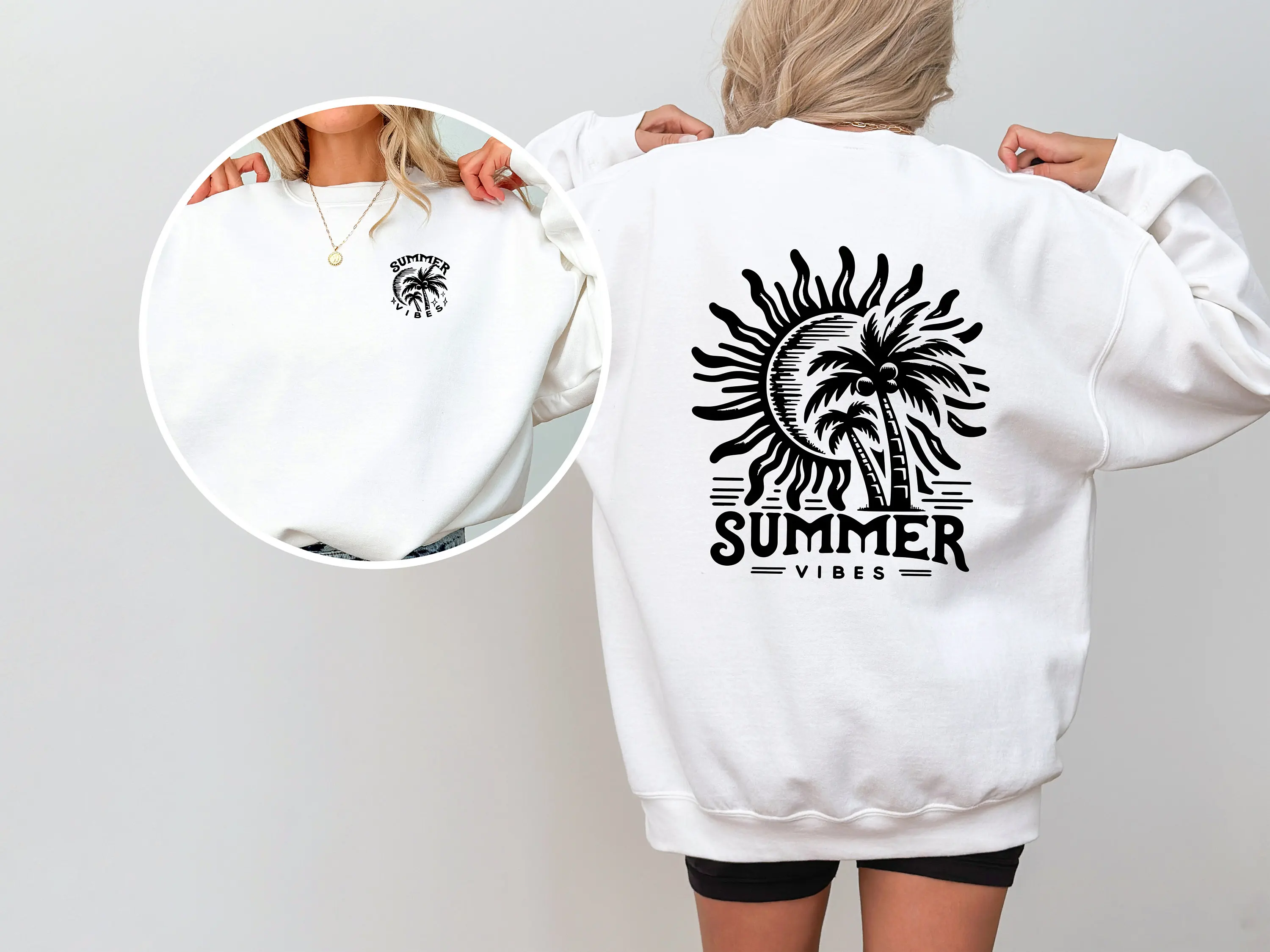

Толстовка с капюшоном Summer Vibes, мужская и женская мода, толстовки с круглым вырезом, топы Y2k, осенне-зимний пуловер, женская одежда