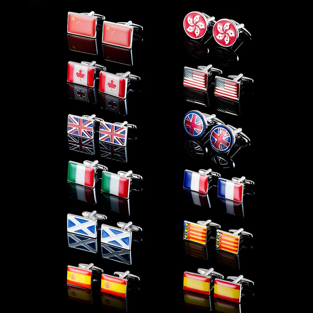 

American Flag Cufflinks Shirts Decor Links US Flag Tie Clasp Durable Cuff Buttons For Men Formal Wear Unique Design Patriotic