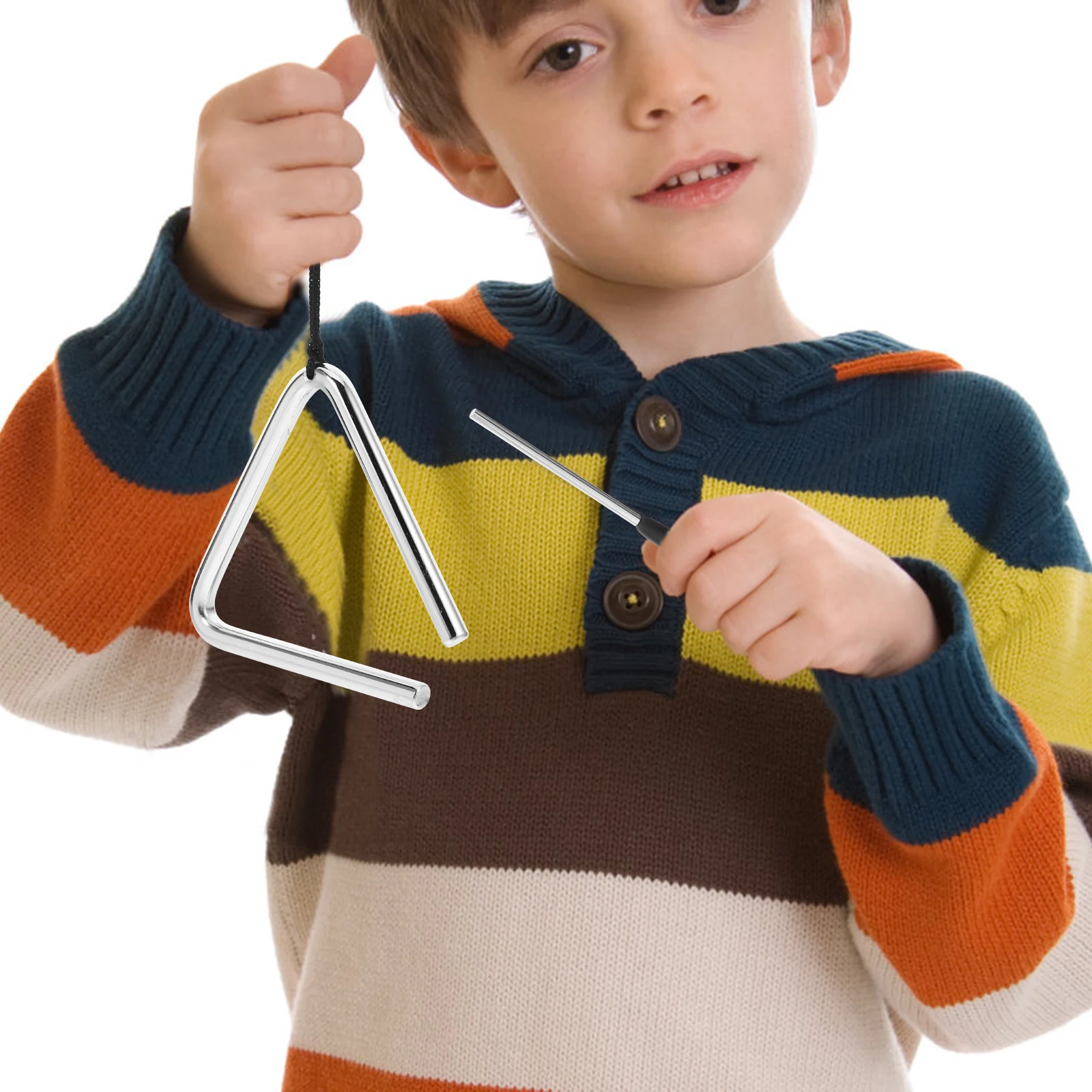 

3 Sets Triangle Iron Kids Musical Instruments Hand Percussion Triangles for Children Preschool