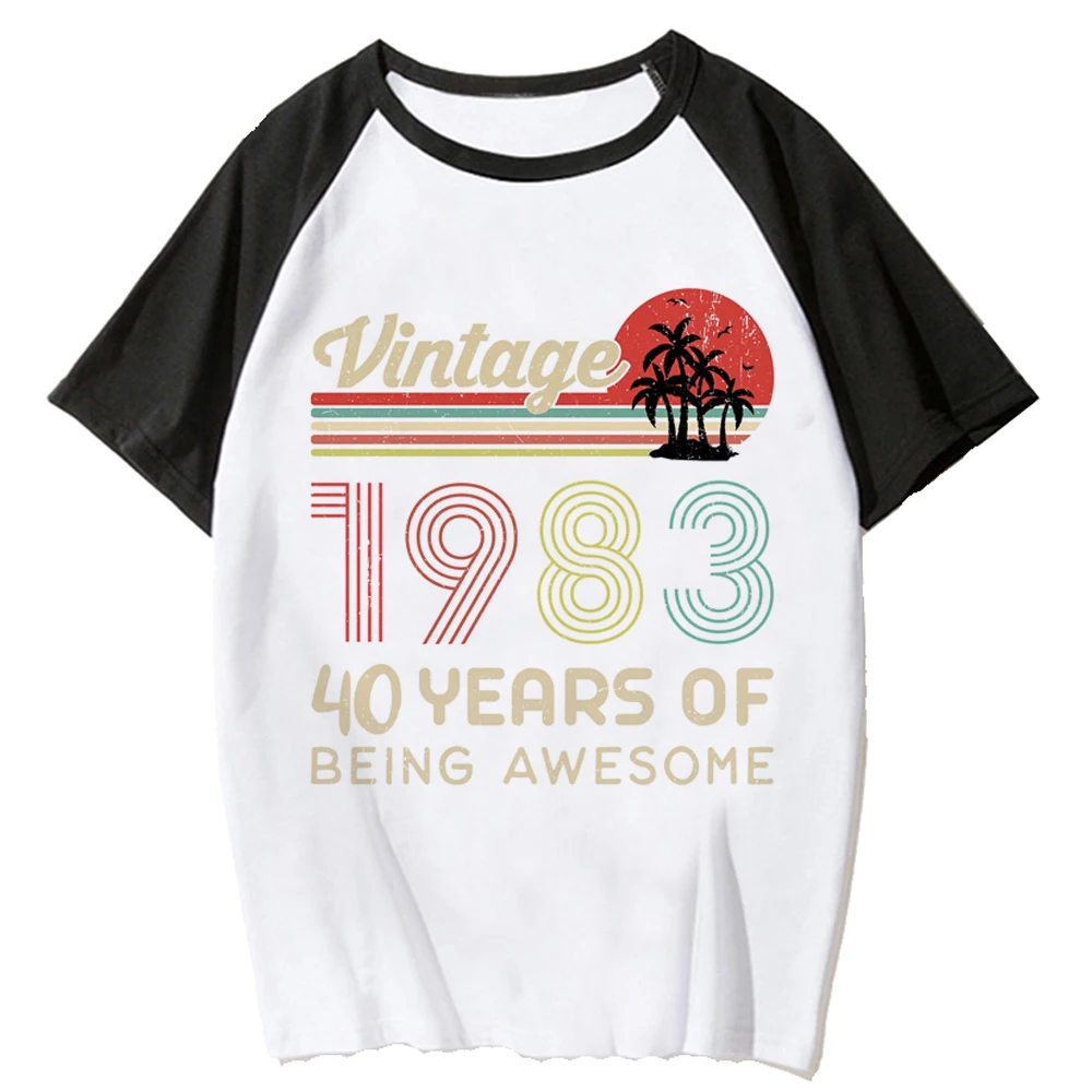 Camiseta de 40 años para mujer, top de cumpleaños, ropa de calle japonesa, ropa harajuku para mujer, Verano