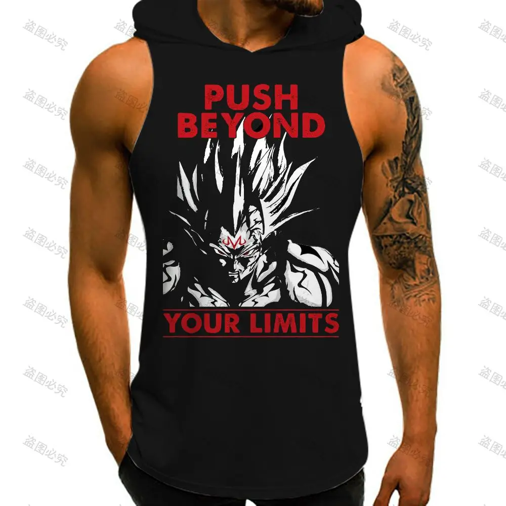 Vegeta Dragon Ball Z Bodybuilding Vest With Hood Summer Running Tank Top Men Mens Muscle Vest Super Saiyan New Men's Clothes