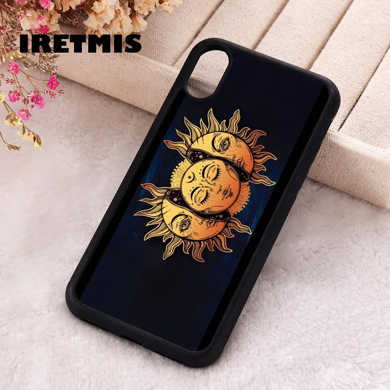 Iretmis Phone Cover Case For iPhone X XS Max XR 11 12 13 PRO MINI 14 15 16 Plus Rubber Silicone Sun Print