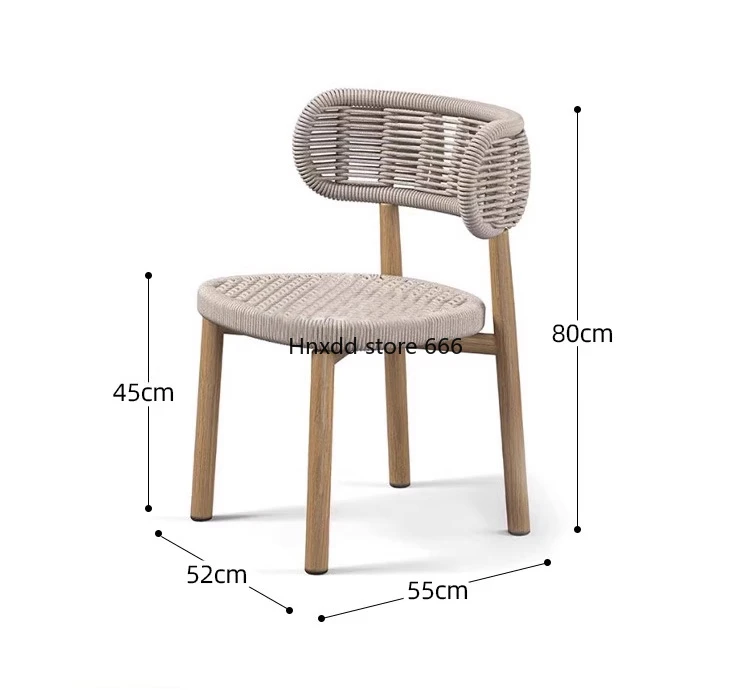 Outdoor table and chair courtyard tea table open-air rock slab round table rattan waterproof dining chair