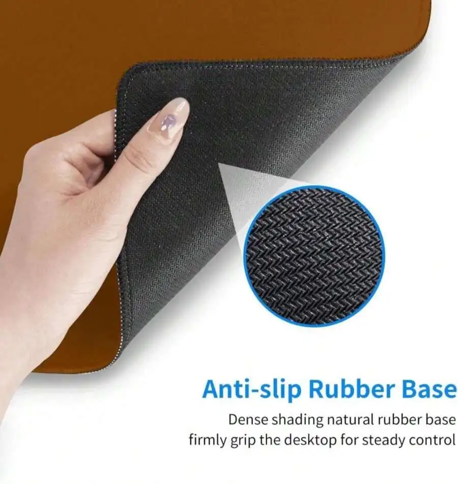 Brown Extended Large Gaming Mouse Pad XL Desk Mat Stitched Edges 31.5 X 11.8 Inch For Office