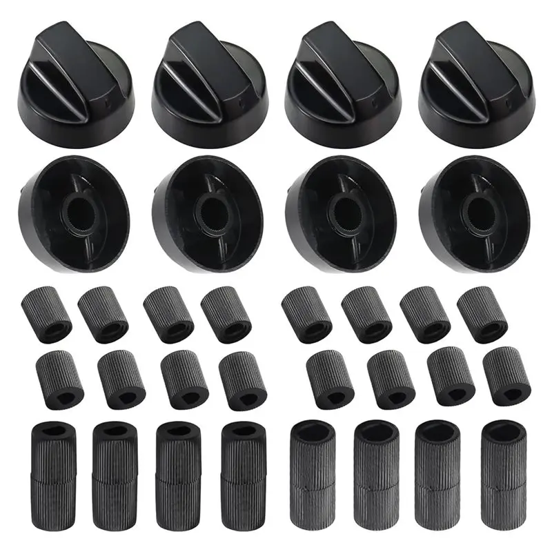 A21F-8Pack Control Knobs With 24 Adapters Replacement For Oven, Stove And Range- Versatile Wide Application