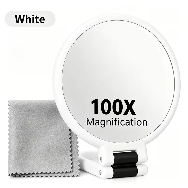 100X Double-Sided HD Makeup Mirror in Gift Box with Delicate Cleaning Cloth Multi-Color Light Luxury Frame for Outstanding Beaut
