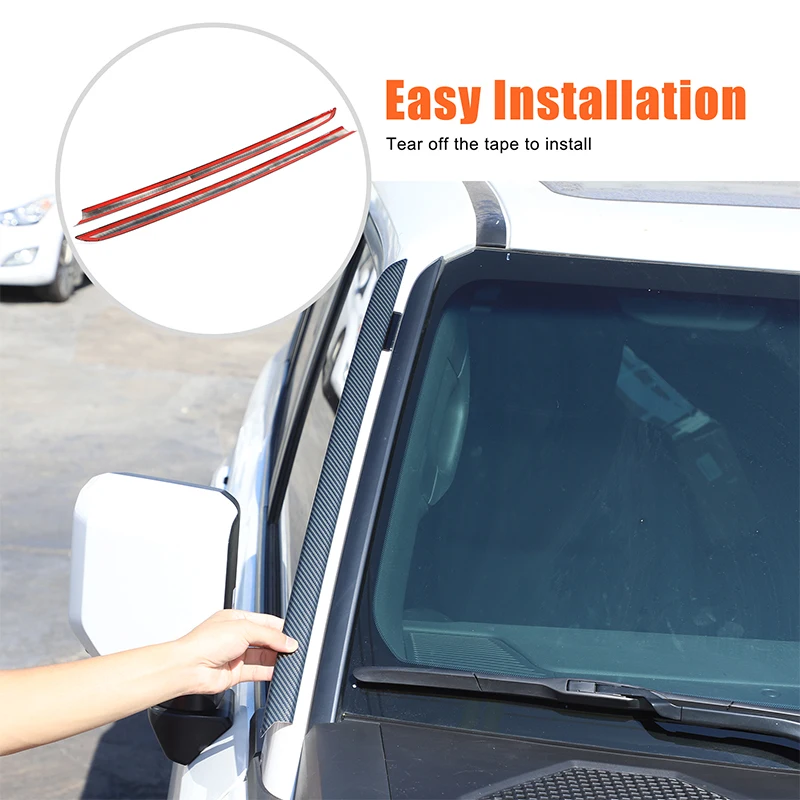

Stainless Steel Carbon Fiber For Toyota Land Cruiser Prado 250 LC250 2024+Car Front Windshield Side Trim Sticker Car Accessories