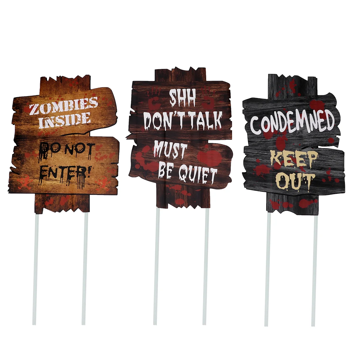 

3 Pcs Halloween Cards Outdoor Decoration Decorations Street Advertising Board Yard
