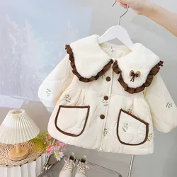 Child Warm Coat Toddler Outwear Big Collar Fashion Fleece Thick Infant Toddler Girl Clothes 1-5Y Baby Girls Coat Winter Jacket